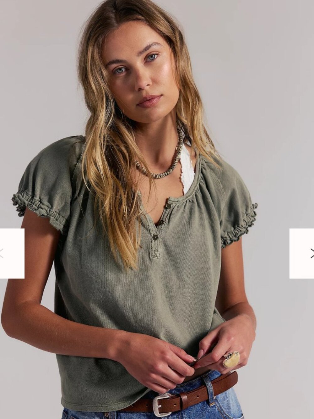We the free people issa tee xs green oak
